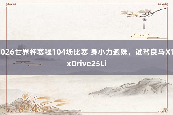 2026世界杯赛程104场比赛 身小力迥殊,试驾良马X1 xDrive25Li