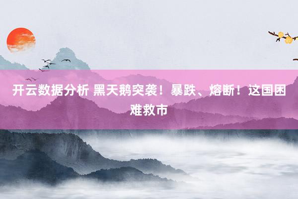 开云数据分析 黑天鹅突袭!暴跌、熔断!这国困难救市