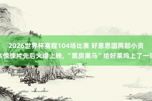 2026世界杯赛程104场比赛 好意思国两部小资本惊悚片先后火爆上映, “票房黑马”给好莱坞上了一课