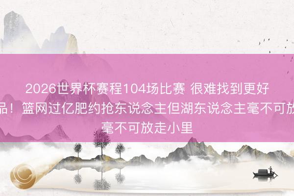 2026世界杯赛程104场比赛 很难找到更好的替代品!篮网过亿肥约抢东说念主但湖东说念主毫不可放走小里
