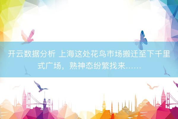 开云数据分析 上海这处花鸟市场搬迁至下千里式广场,熟神态纷繁找来……